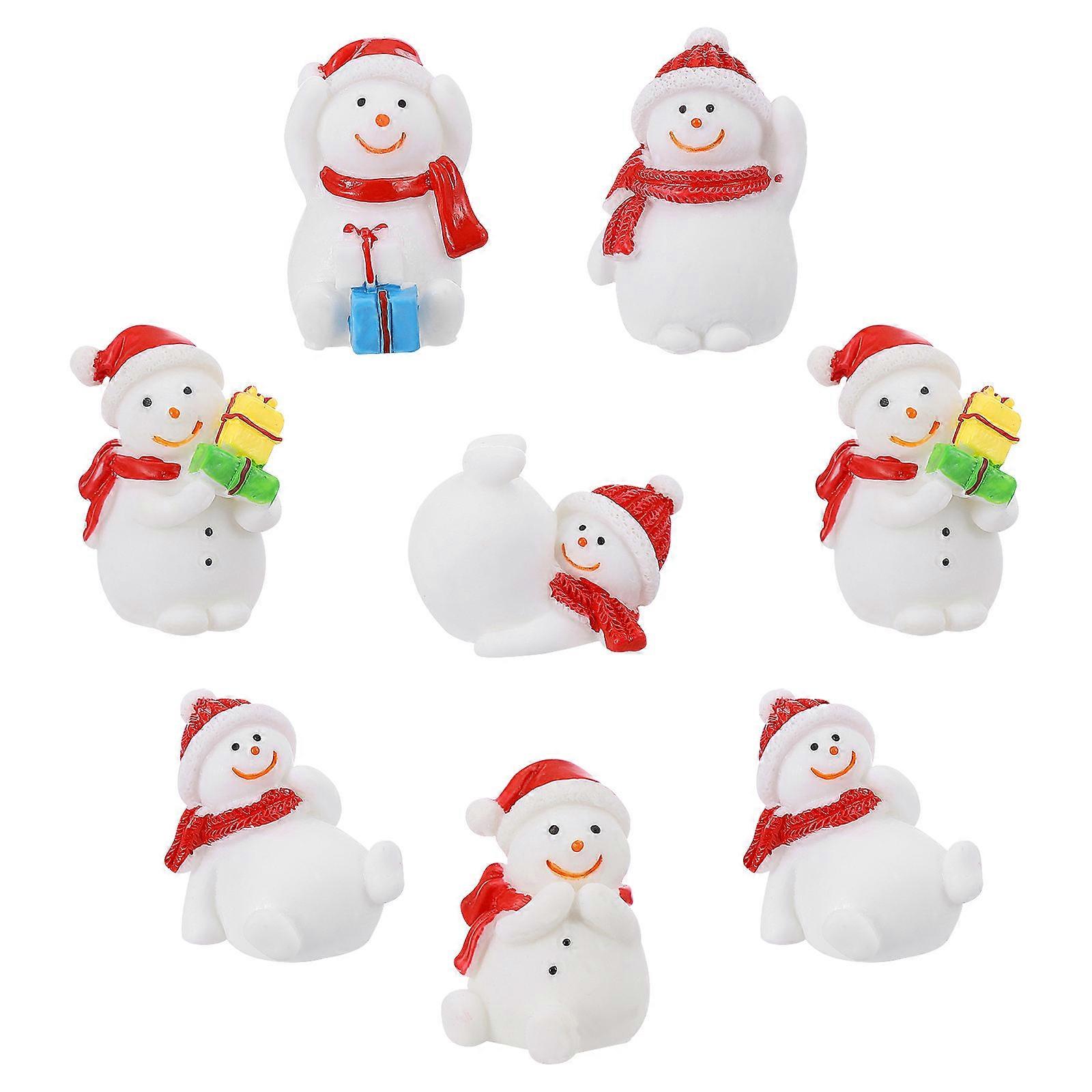Christmas Resin Ornaments Snowman Figures for Home 3Pcs Set