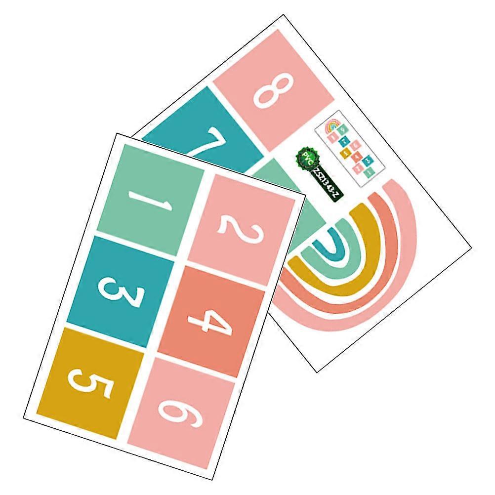 Nursery Floor Decals Cartoon Number for Decoration 5Sets Colorful Stickers