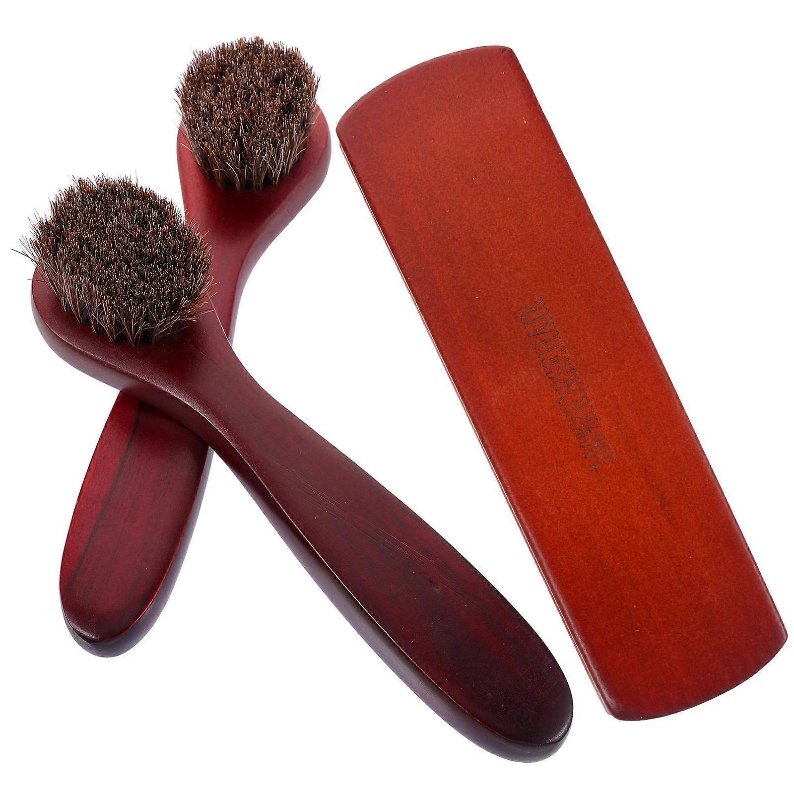 Car Seat And Cleaning Brushes Designed For Polishing And Shoe Wax Application With Ergonomic Grip 3Pcs