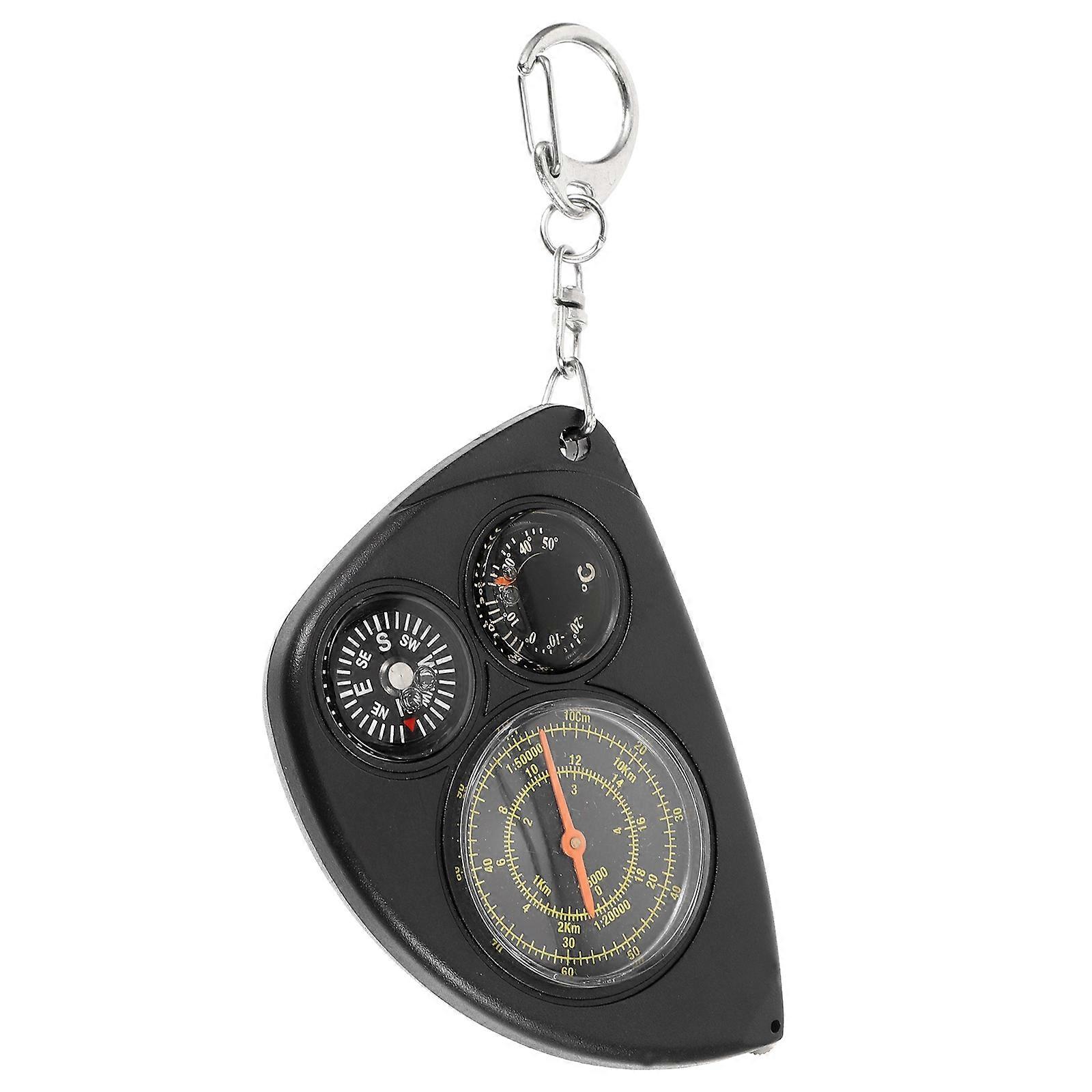 Camping Compass Metal Measuring Compass Outdoor Exploration Abs Black Navigation 1Pack