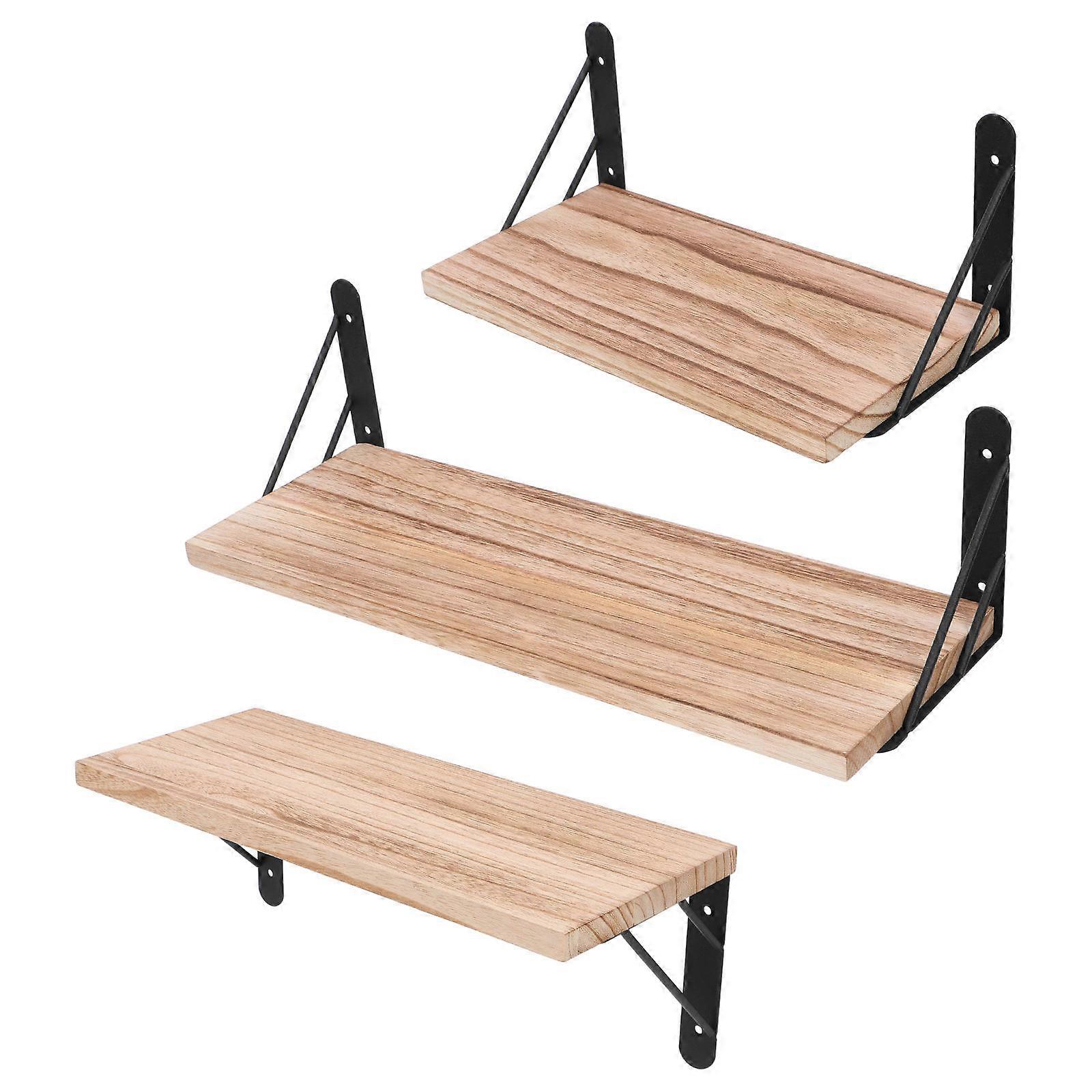 Floating Shelves Wall Mounted Wooden Shelves for Kitchen 2Sets