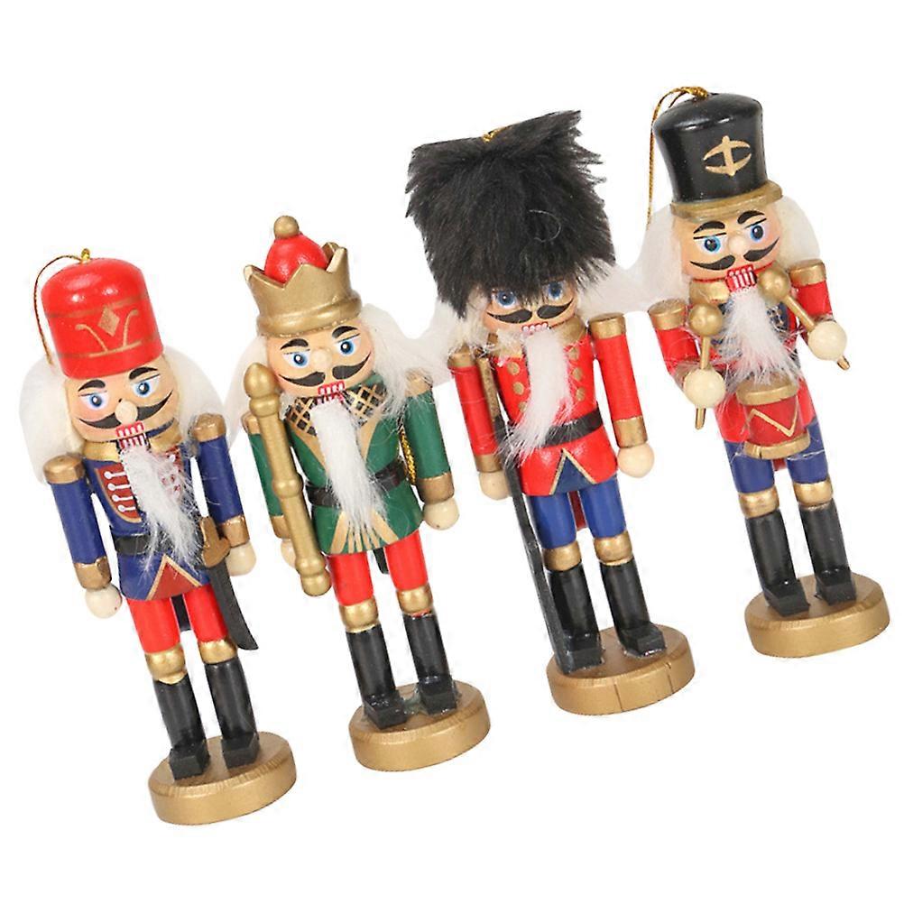 Christmas Nutcracker Ornament Wood Nutcracker Decor for Home 8Pcs Set