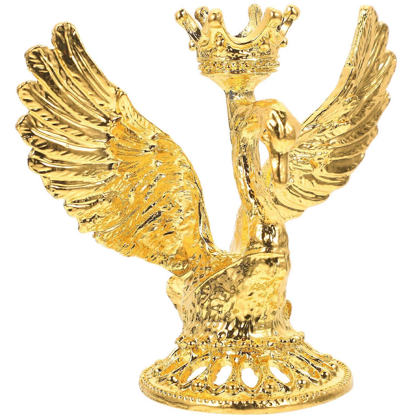 Swan Shape Alloy Crystal Ball Display Stand For Parties And Home Decoration In Golden Color 4Pcs