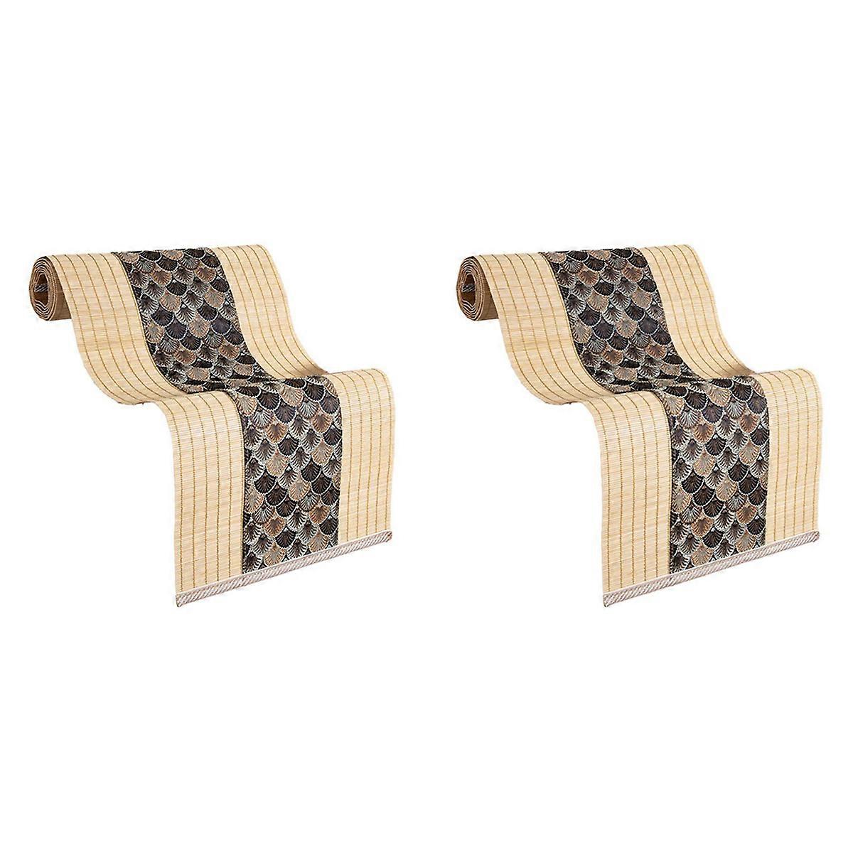 Asian Style Bamboo Table Runner Retro Table Mat Dark Brown