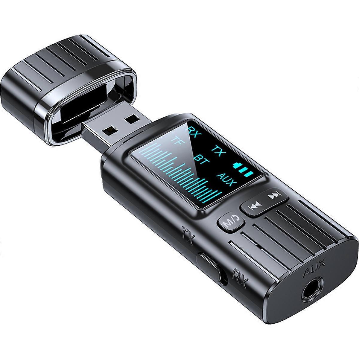 Wireless Handsfree Calling Car Kit Receiver Adapter 3.5mm AUX Audio