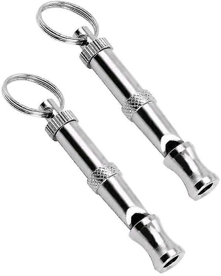 Professional Ultrasonic High Frequency Dog Whistle (2 Pack) Silver