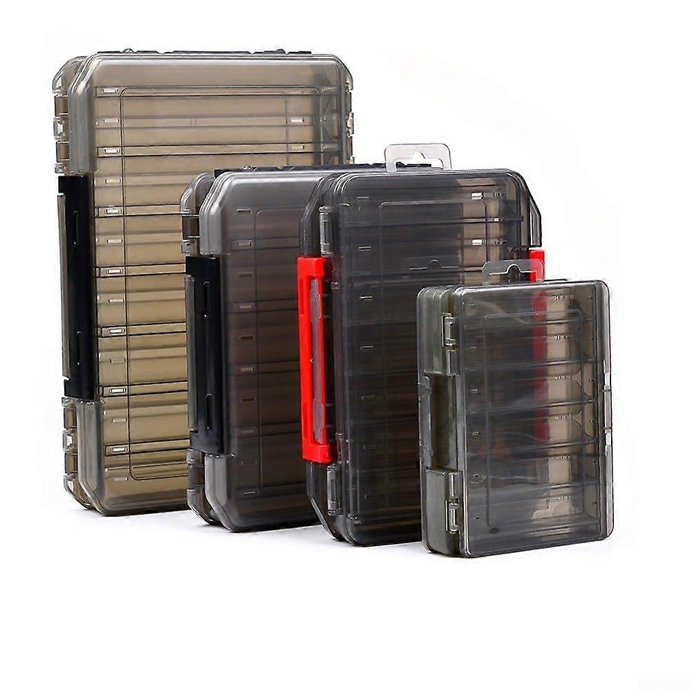 DoubleSided Tackle Box Portable PP Storage Case For Lures And Fishing Accessories Gray D