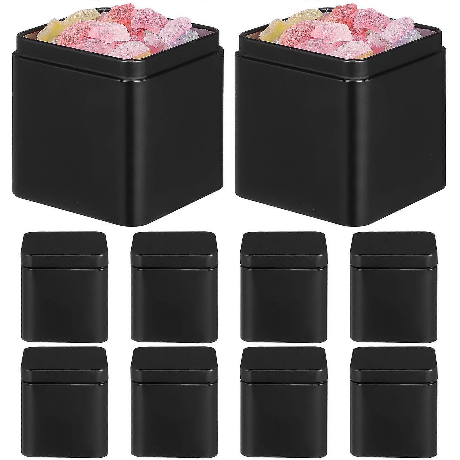 Tea Storage Tin Box With Lid For General Users 7X7X7Cm Practical Use 10Pcs