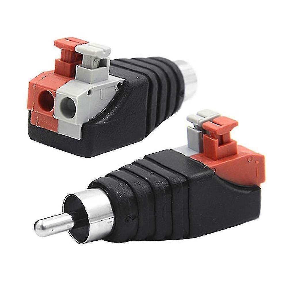 1 Pair Universal Speaker Wire Cable To Audio Male Rca Jack Connector Adapter