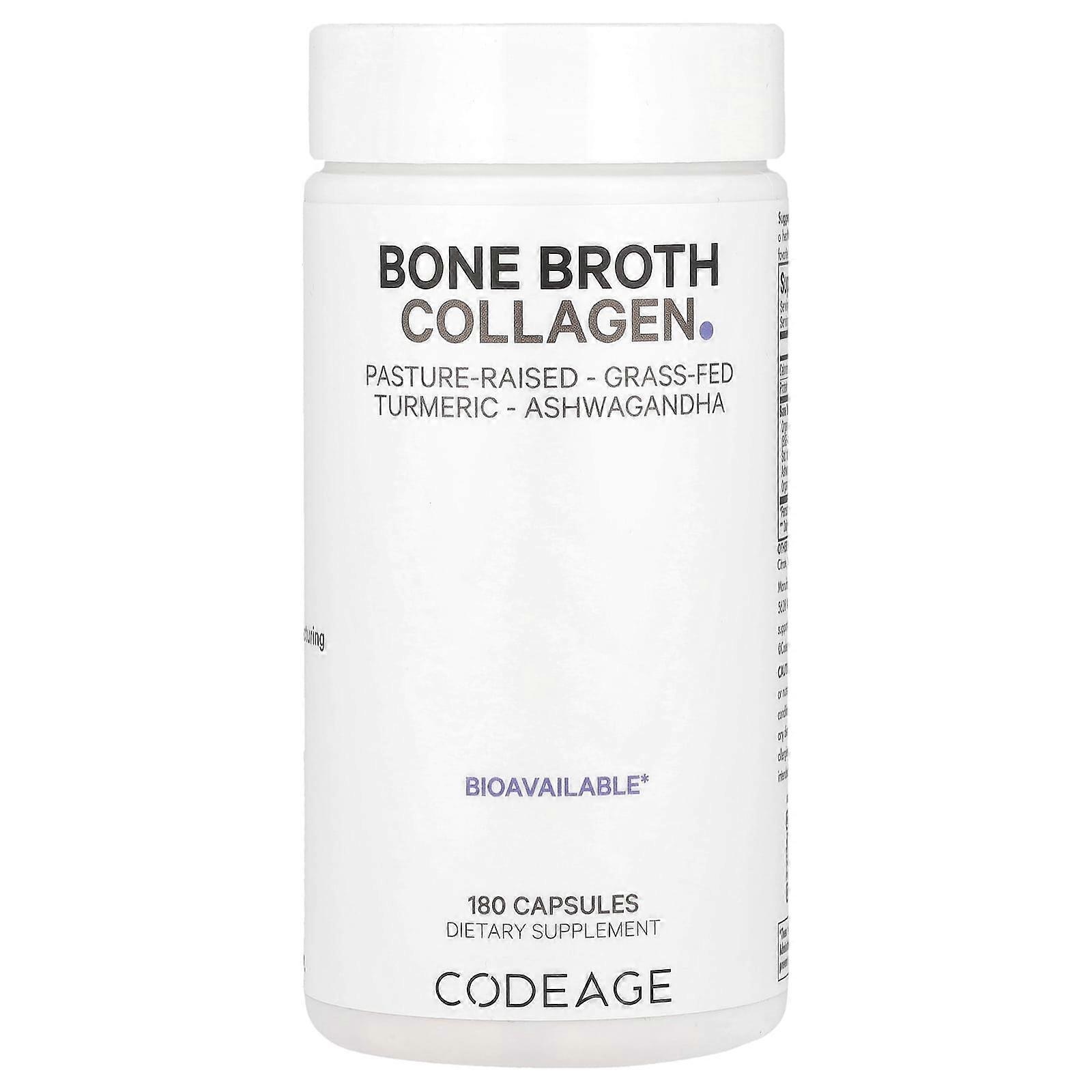 Codeage, Bone Broth Collagen, 180 Vegetable Capsules