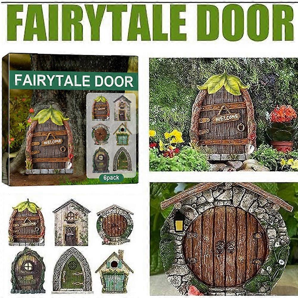 Fairy Door for Tree Decorations Set of 6pcs Mini Fairy Garden