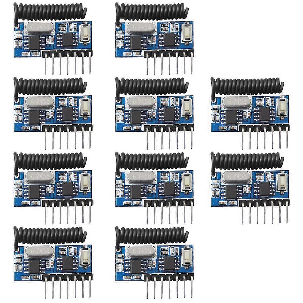 433mhz RF Receiver Learning Code Decoder Module 433mhz Wireless 4 CH Output for Remote Controls 1527 2262 Encoding 10pcs