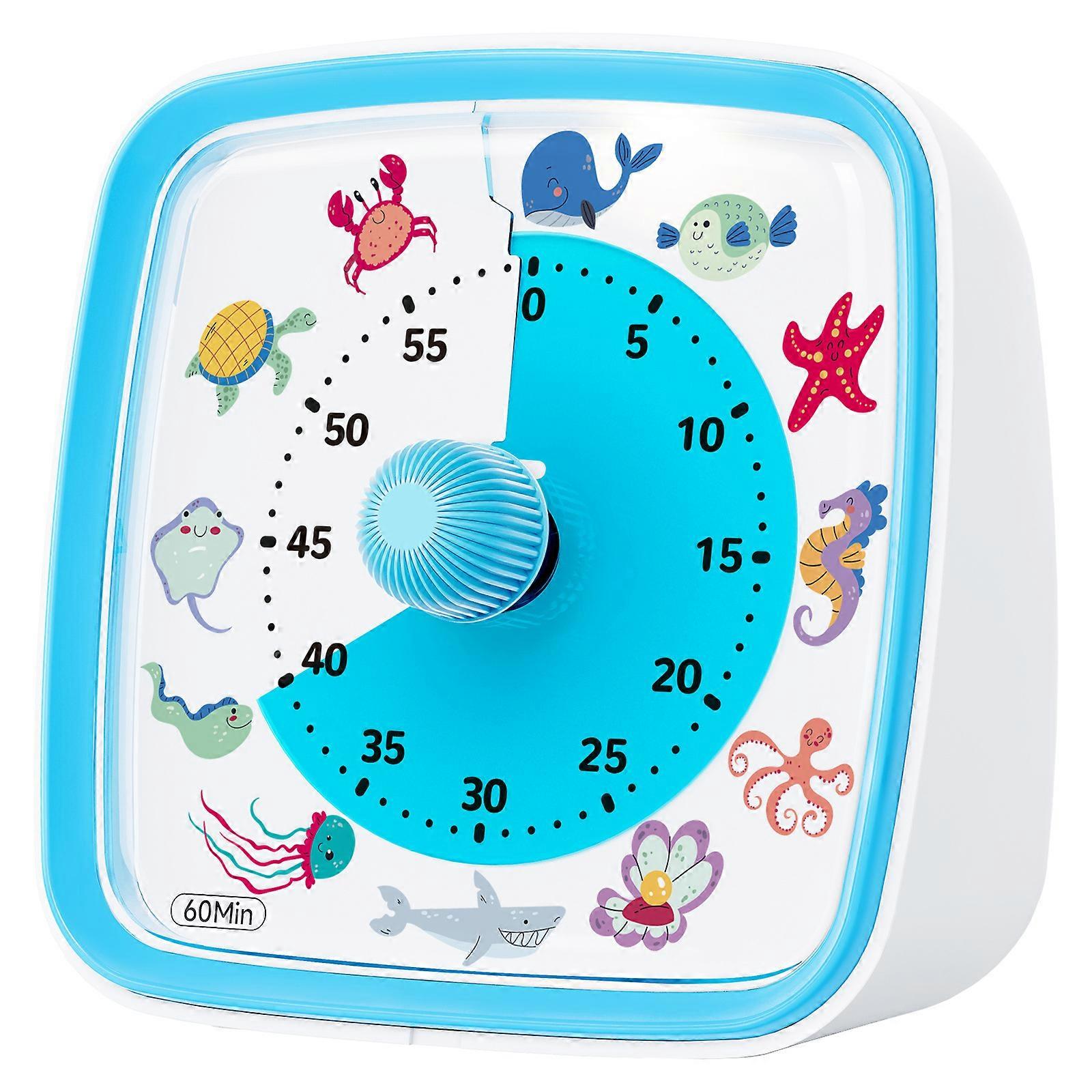 60-minute visual timer with night light, countdown timer, Pomodoro timer function, rainbow pattern, suitable for children.