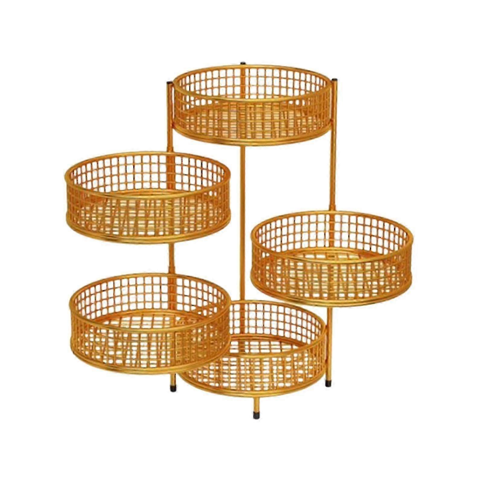 Enhanced 3-Tier Rotating Snack Tray for Fruits & Bread - Durable Tabletop Storage Rack Organizer