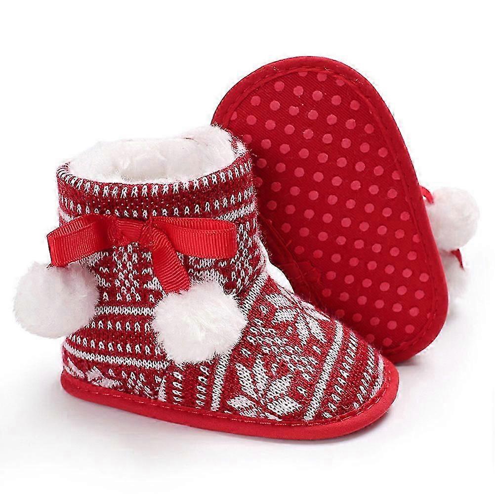 Children Warm Winter Snow Boots with Easy to Wear Feature Red 1 Pair