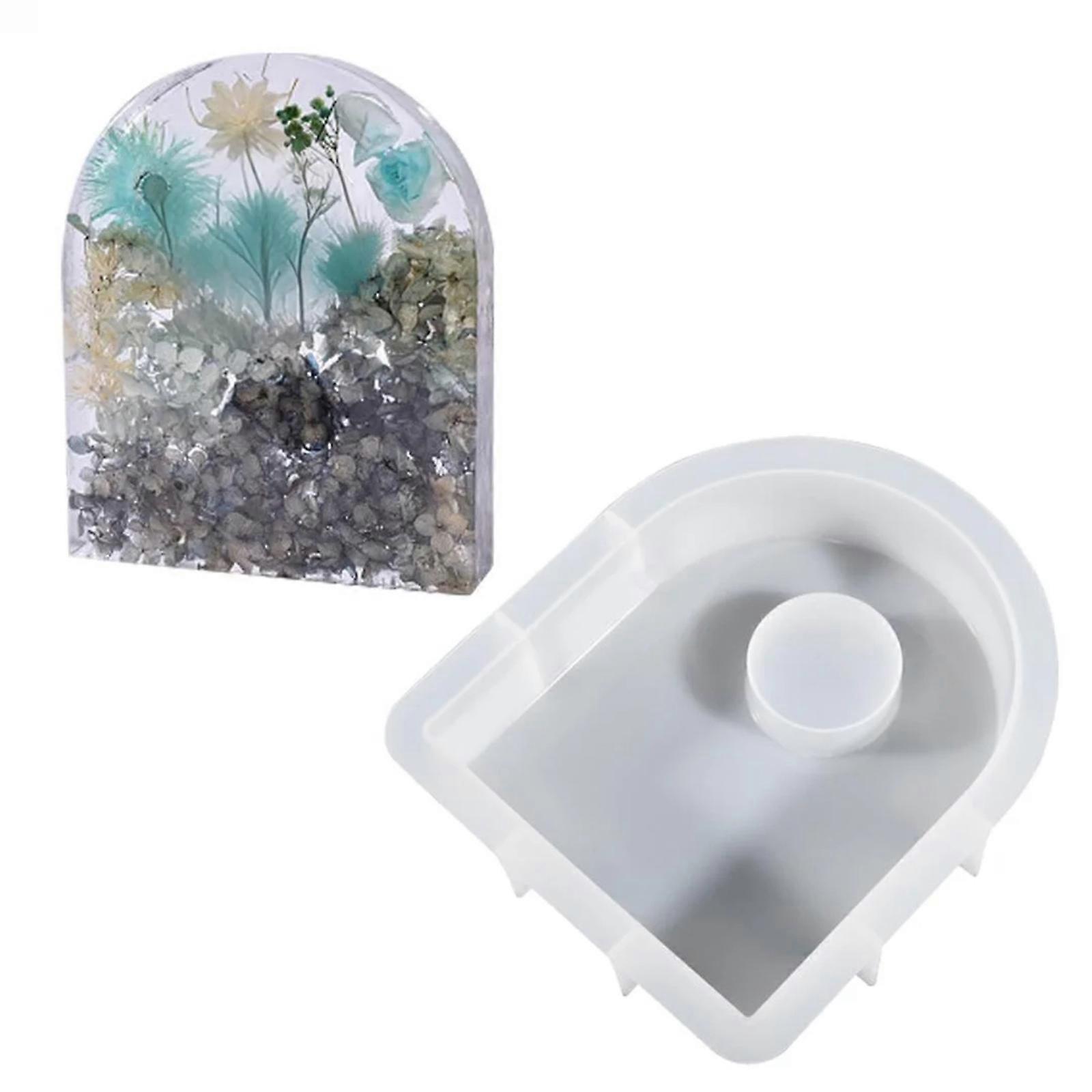 Bookend Table Clock Pendulum Silicone Mold Hexagonal Square Rectangular Resin Mold for Preserving Flowers Desktop Decor Multicolor