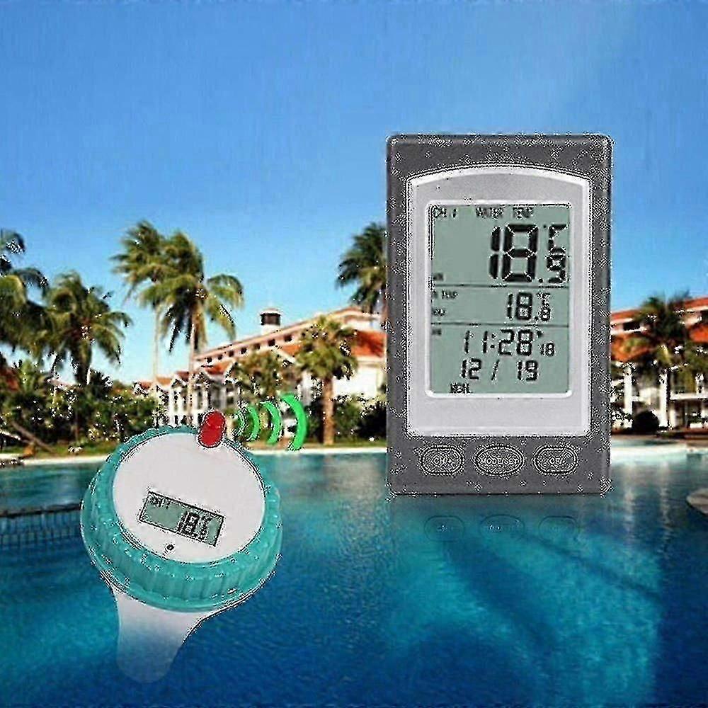 Wireless Digital Floating Thermometer for Pool and Spa, Waterproof Temperature Sensor with LCD Display