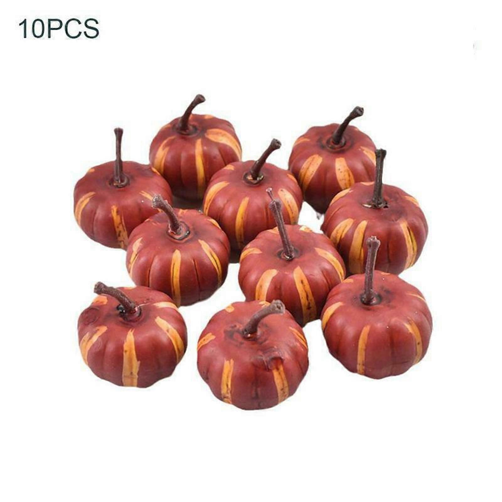 Federra 10Pcs Mini Artificial Pumpkins Fake Simulation Vegetable Fruit Halloween Decor