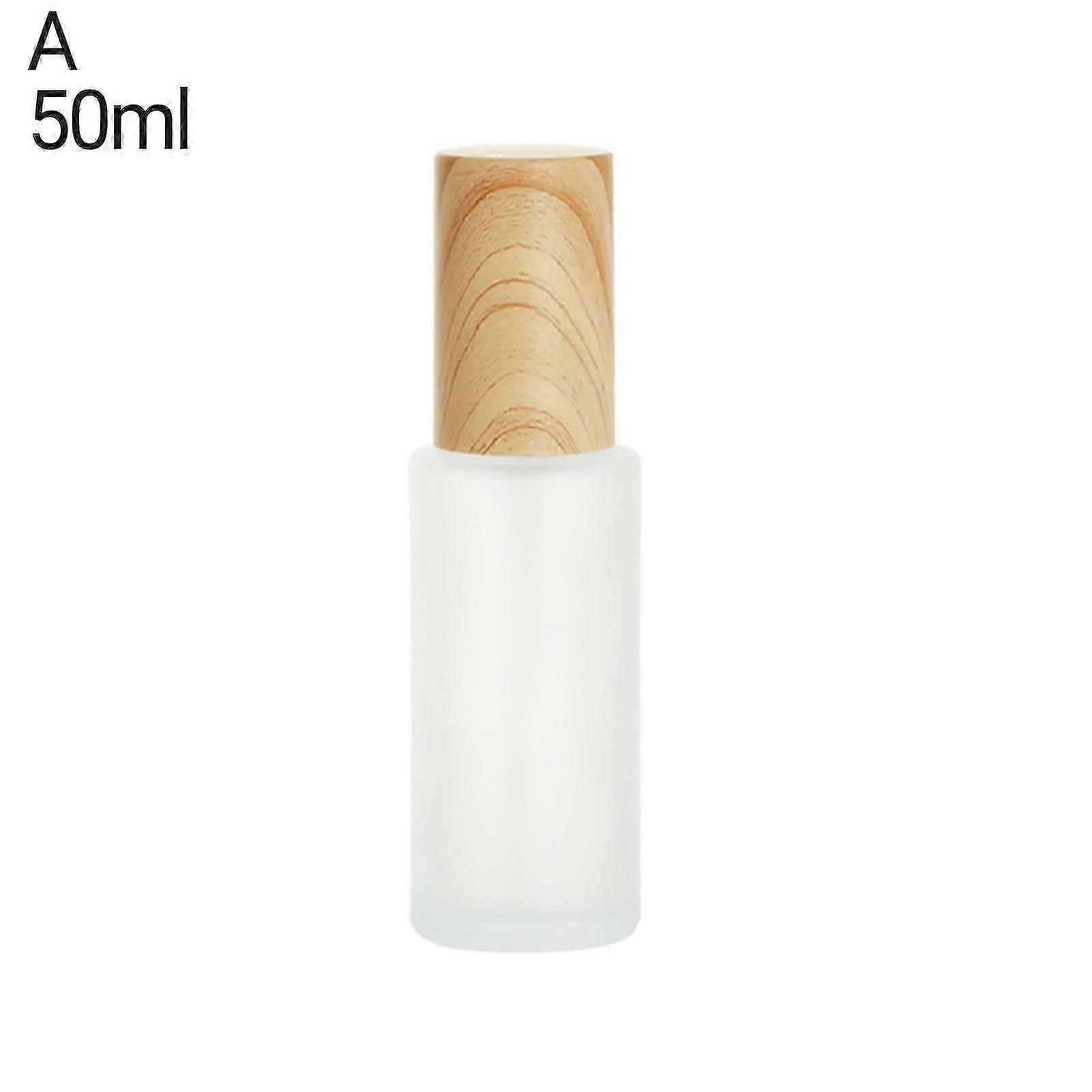 30ml/50ml/80ml/10g/20g/30g Empty Bottle Space-saving Matte Surface with Wood Grain Lid Glass Cosmetics Spray Bottle for Travel