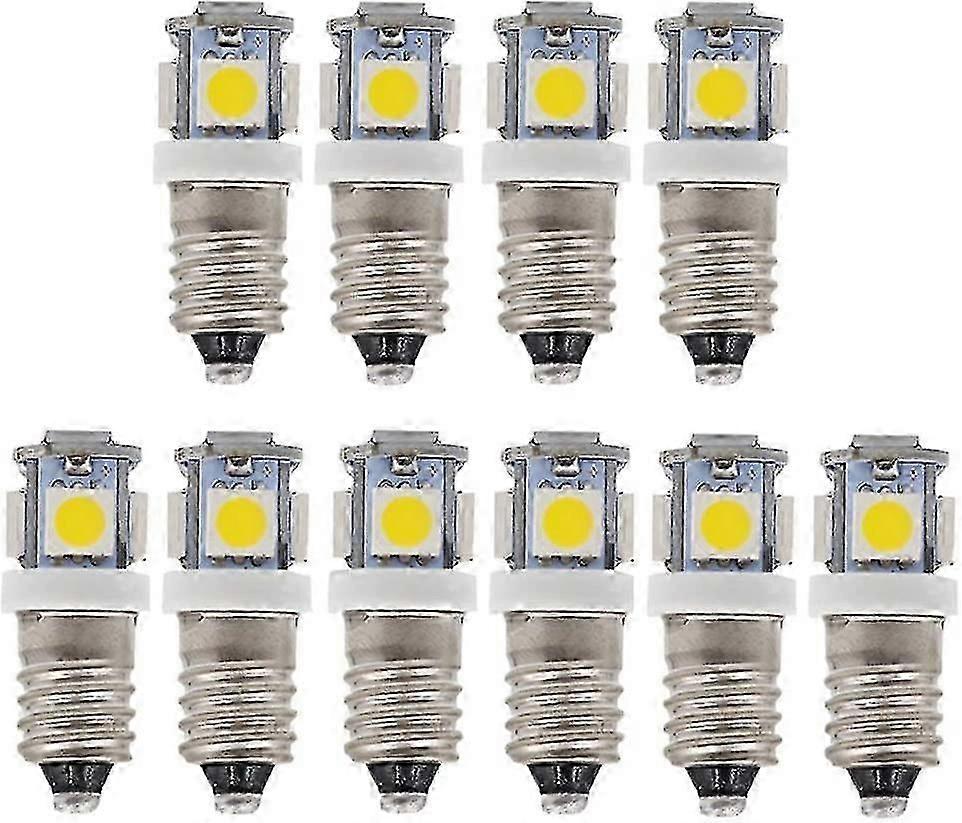 10 Pack E10 9v Cool White 5smd 5w Led Bulbs (cool White, 9v)-Yvan