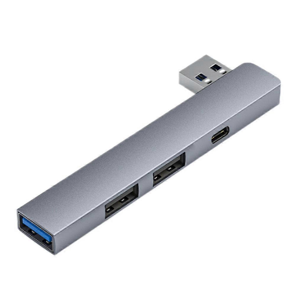 4-in-1 Direct Plug USB Hub with USB 3.0 and USB-C Ports Compact Design for Office and Home Desktop Use