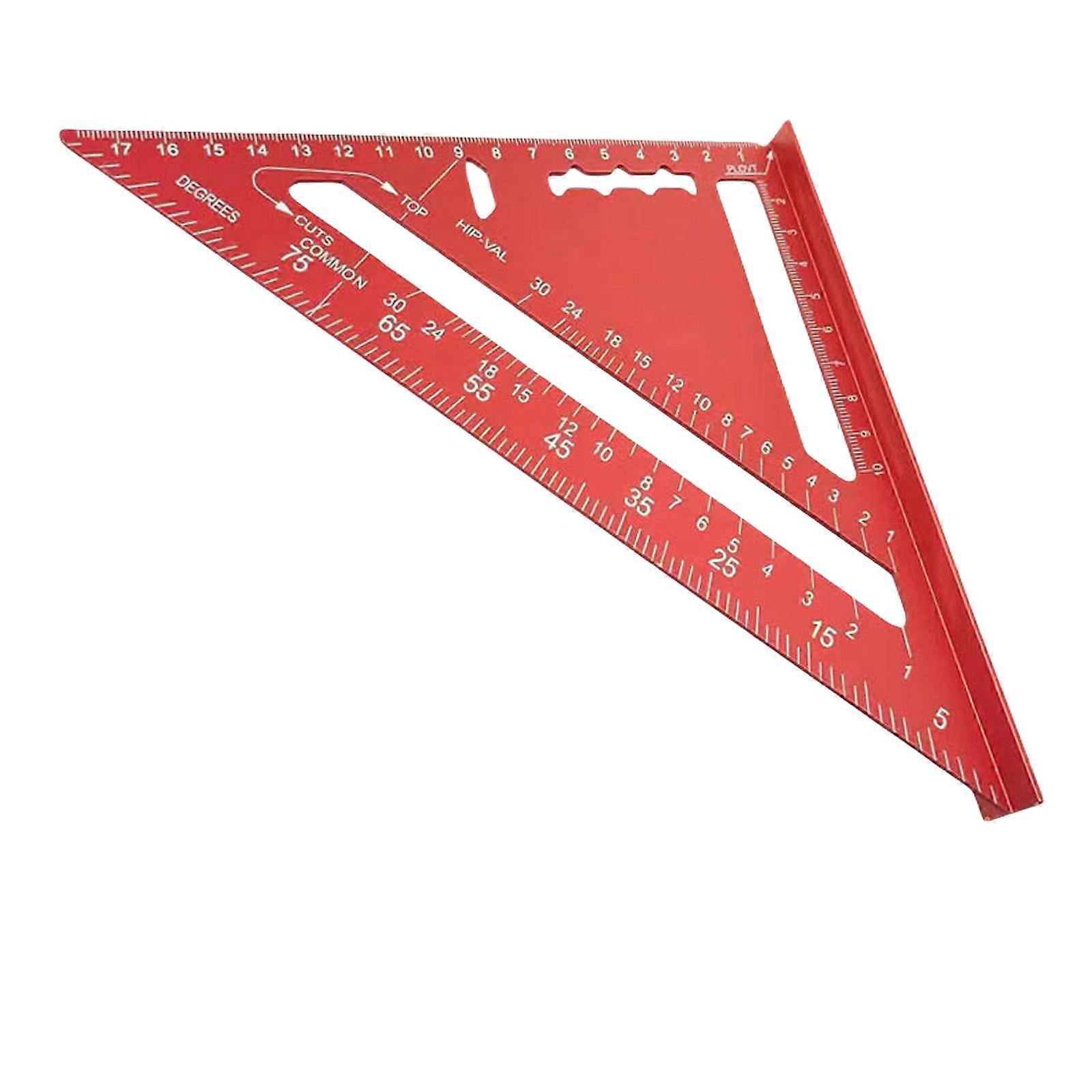 7inch Triangular Scale Aluminum Measuring Tool Engineer Measurement Instrument Perfect for Classroom & Professional Use  Red