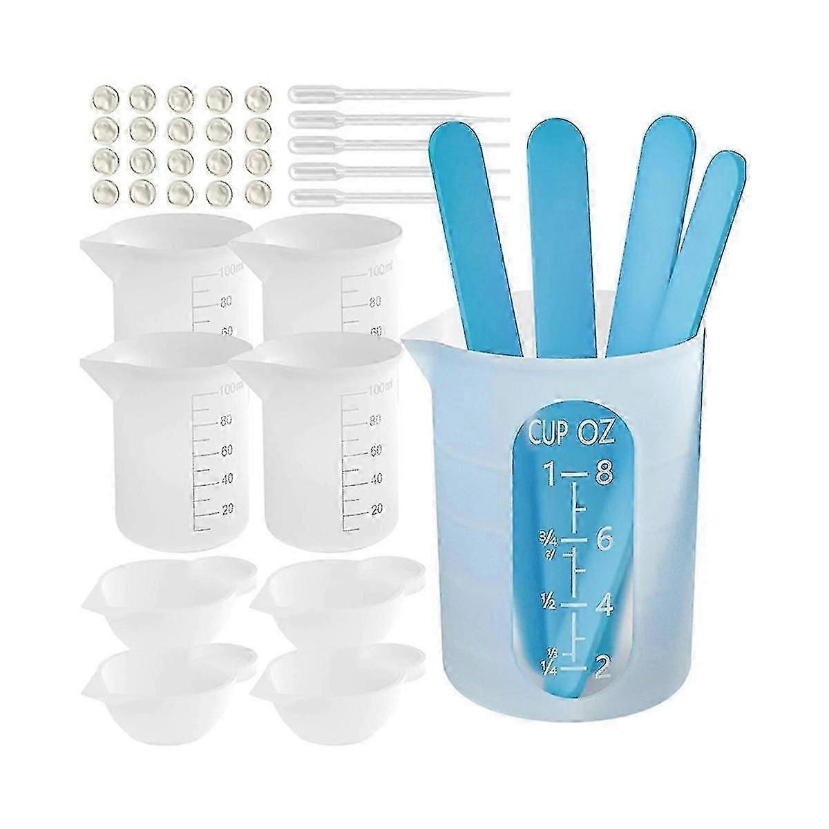 Resin Measuring Cups Tool Kit Non-stick Silicone Bowls For Epoxy Resin Reusable Silicone Mixing Cup