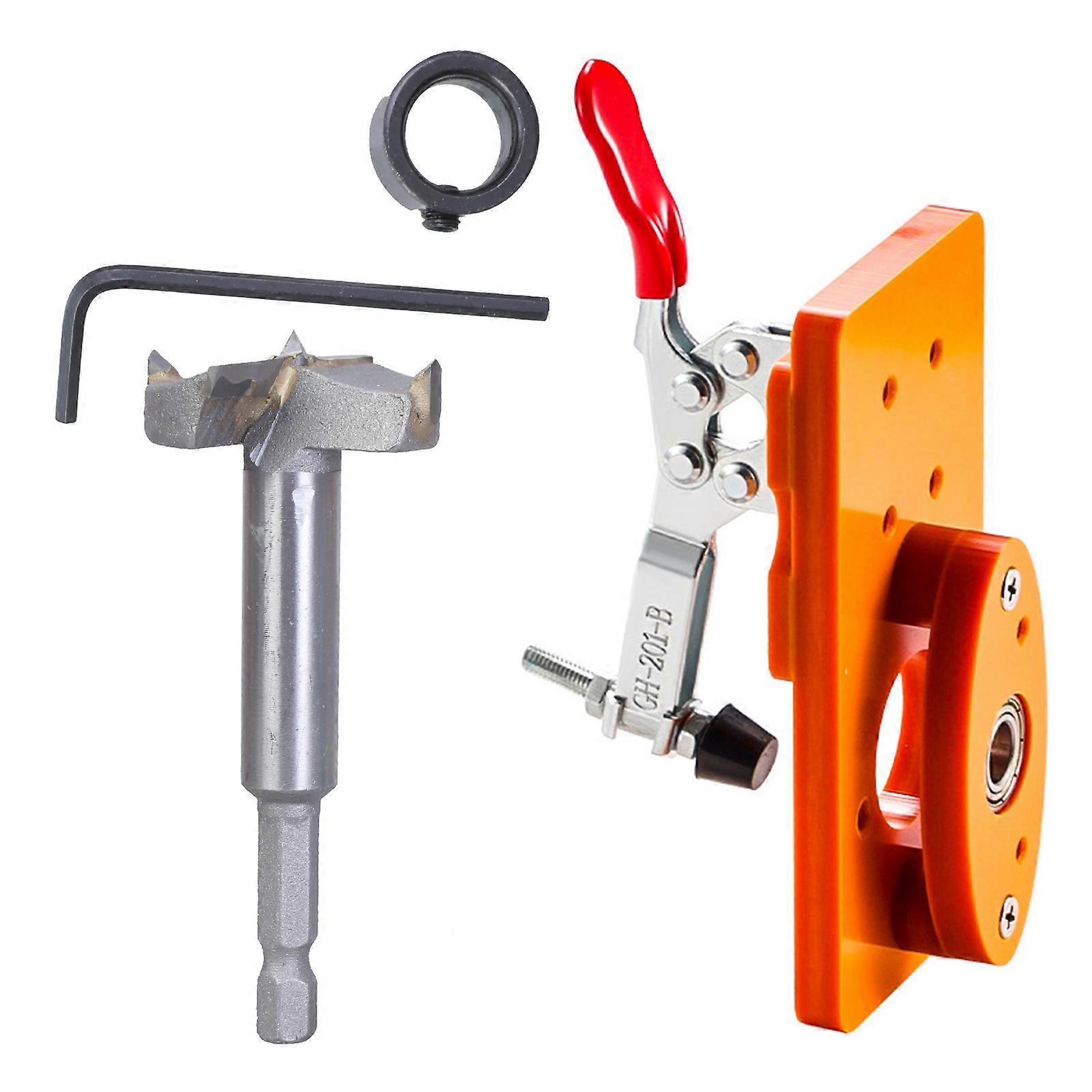 Hole Puncher Device Hexagonal Bit Hinges Opener Simple Operate for Quick & Accurate Hinges Mounting In Woodworking Tasks Multicolor