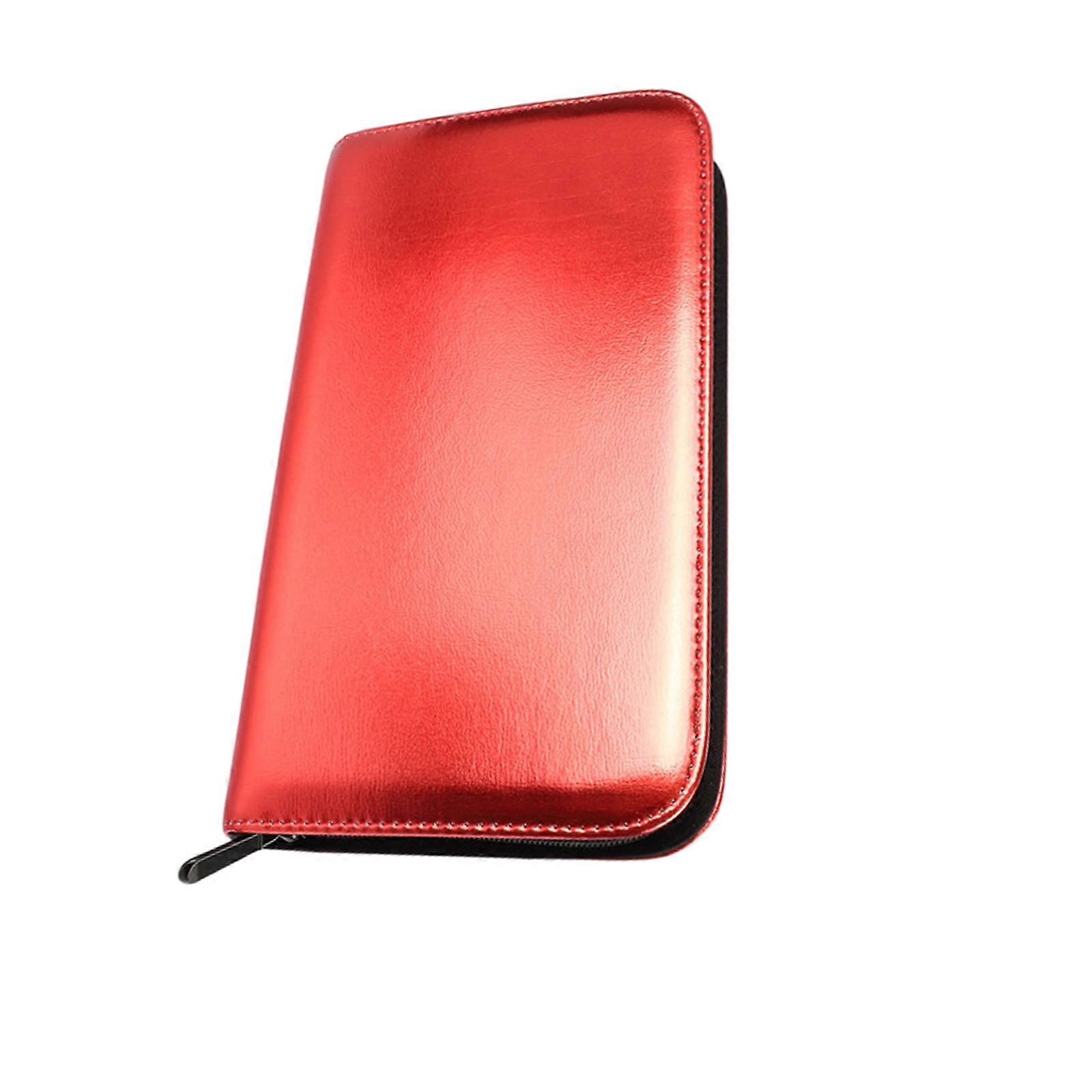 Lightweight PU Case for Hairdressing Scissors Suited for Hairdressers and Pet Groomers in Need of Convenient Tool  Red