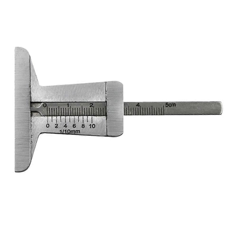 Stainless Steel Tread Pattern Ruler Safety Tyre Ruler Height Depth Measure Tool (0-50mm Chisel Tool Steel)