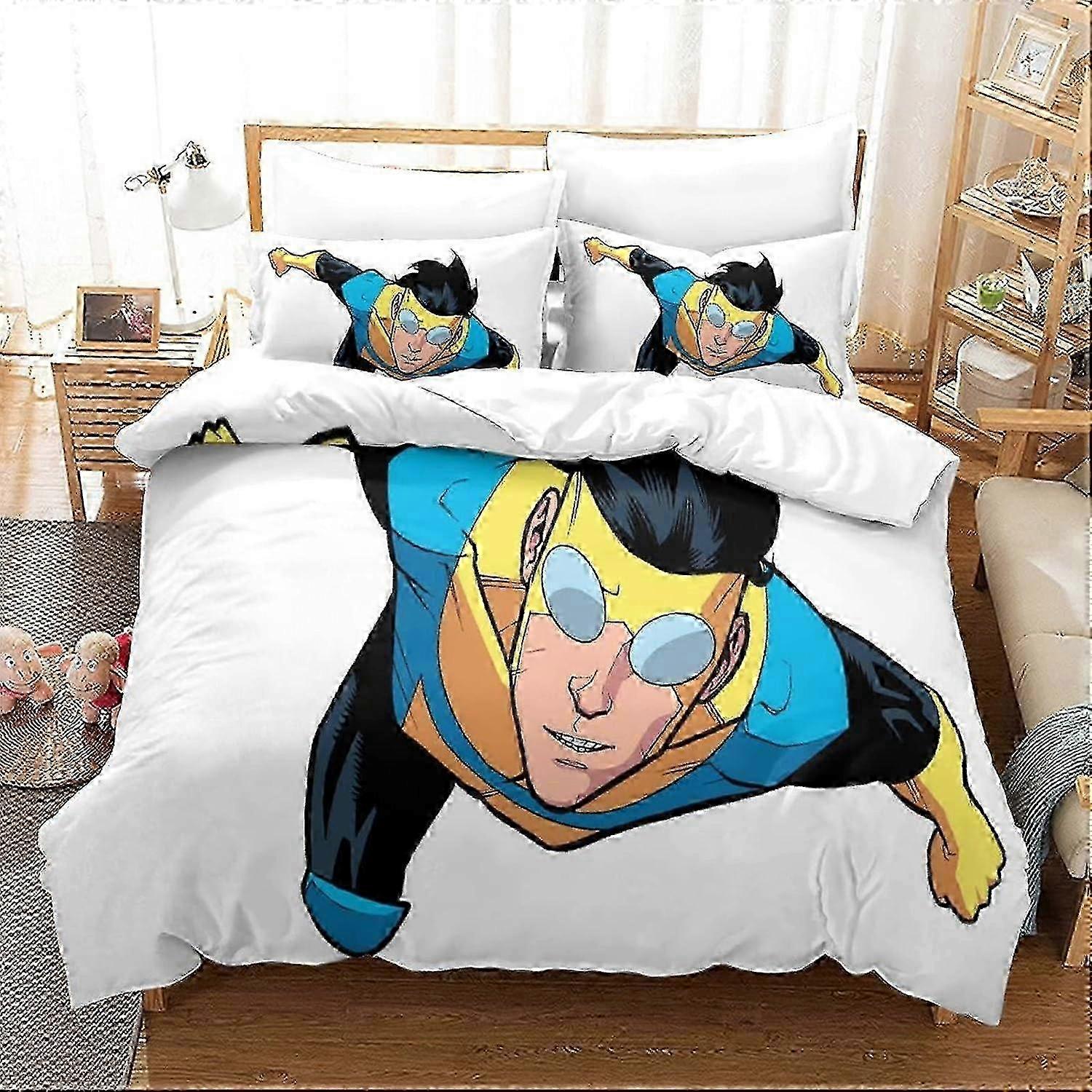 طقم غطاء لحاف لا يقهر D Mark Grayson مجموعة غطاء لحاف الفراش الخارق بنمط مطبوع للأطفال ، ستوكات Kingx 135 * 200 سم