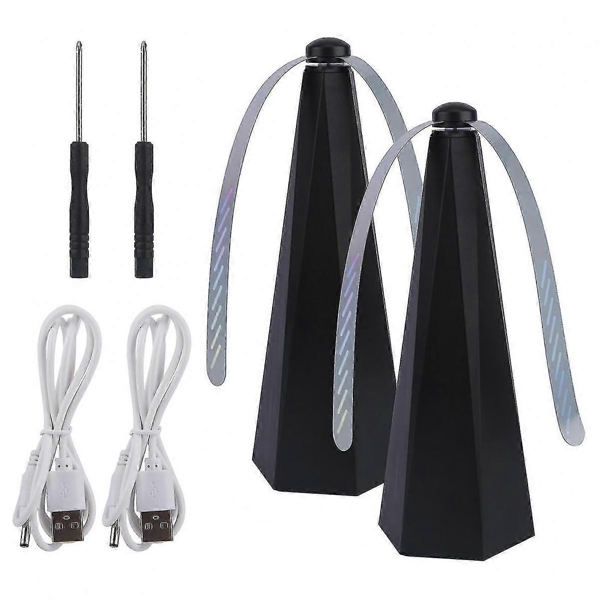 2pcs USB Charging Freestanding Fly Repellent Fan Rotatable Party For Tables Home