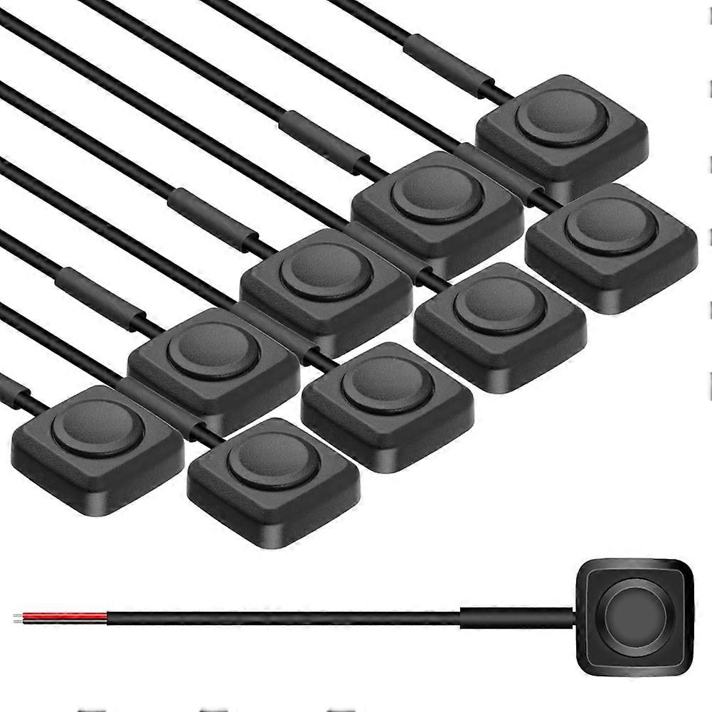 10Pcs Rocker Switches, Momentary Push Button Switch Surface-Mount on/Off Horn Buttons for 12V/24V Industrial Control