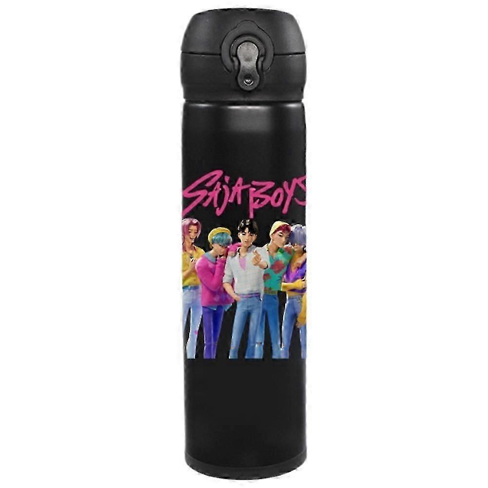 כוס כוס נירוסטה 304 של K-Pop Demon Hunters שחור לבן ורוד