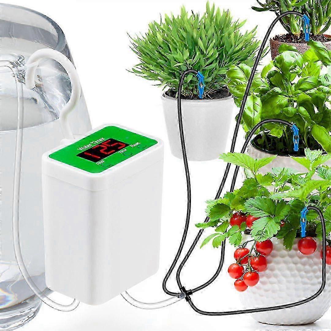 Automatic watering system for potted plants with 4 drippers