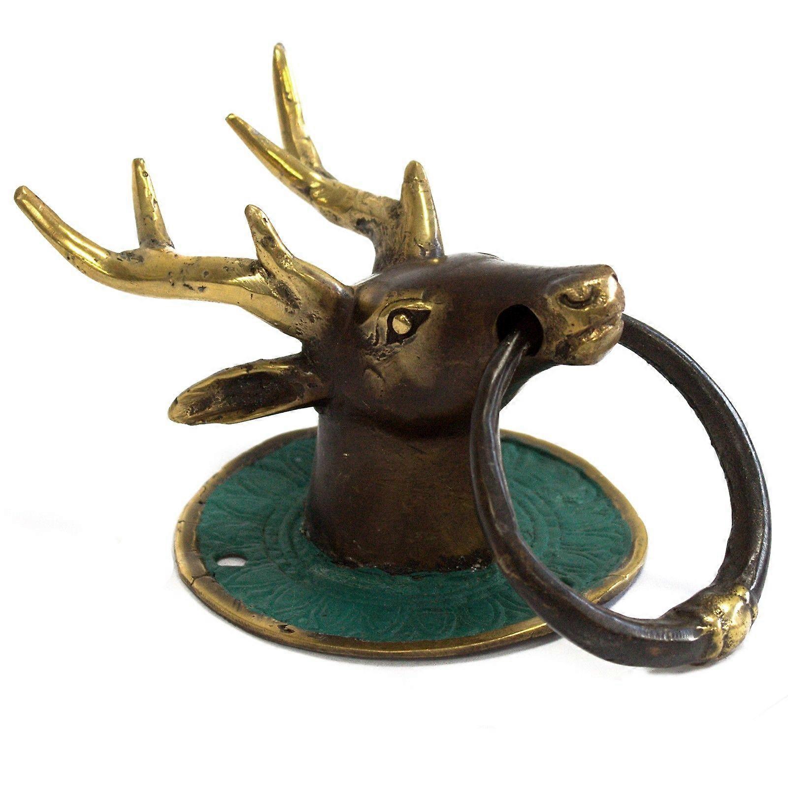Brass Door Knocker - Stags Head X 1
