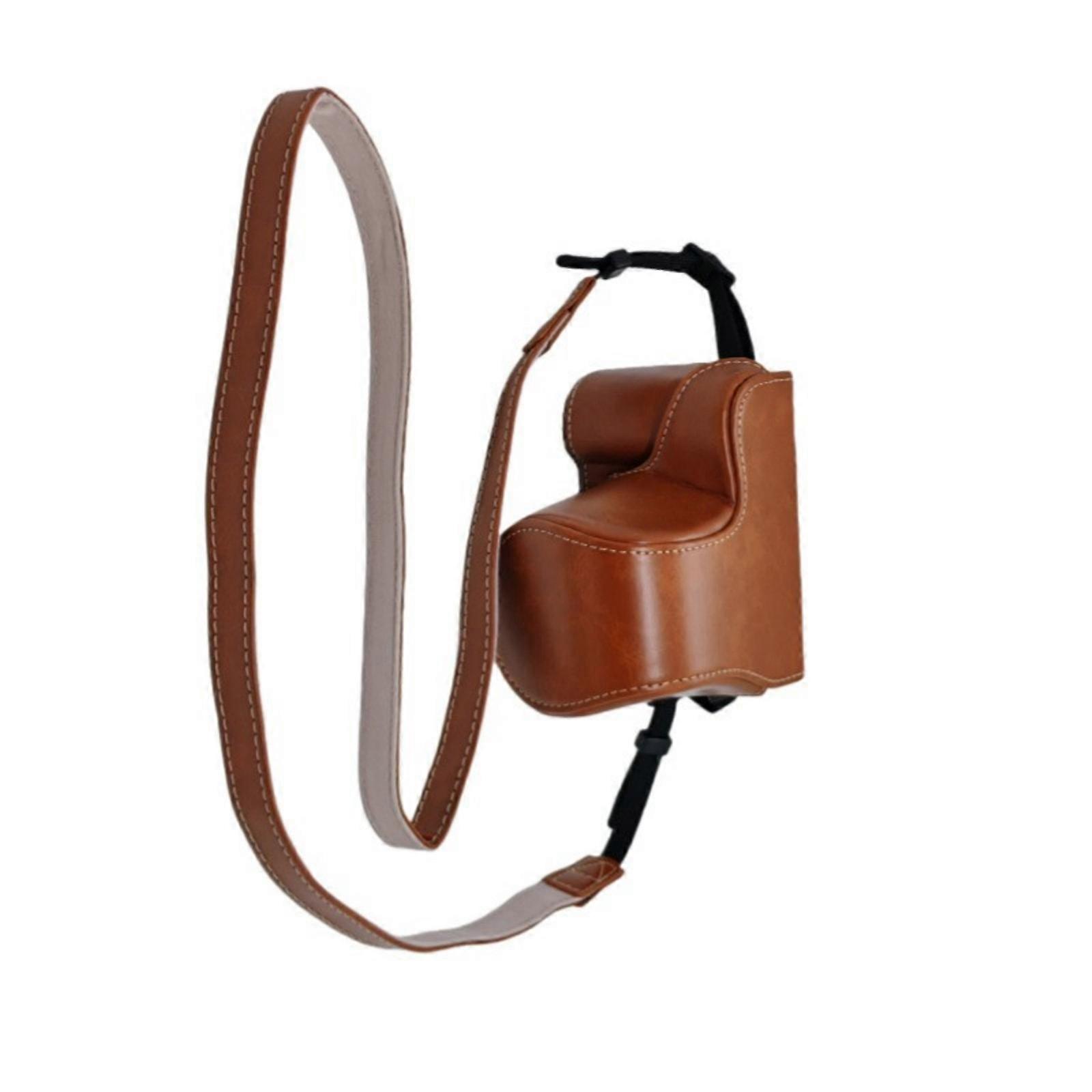 Scratch Resistant Camera Cover Protective Case Camera Storage Bag Leather Texture Suitable for A5000 A5100 Camera  Coffee color