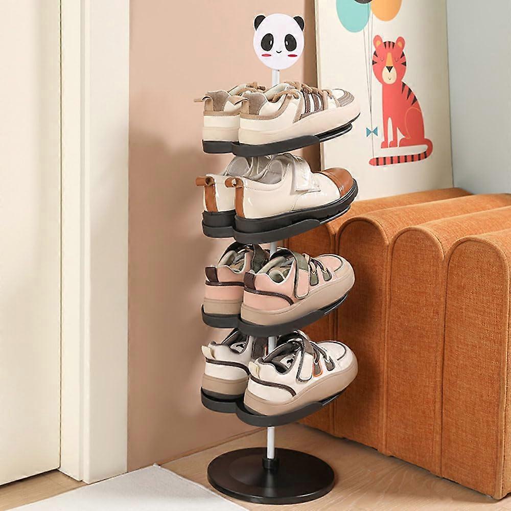 Kids Shoe Rack  Rotating Panda 5Layer 3D Cartoon Shoe Organizer, SpaceSaving Doorstep Storage For Children