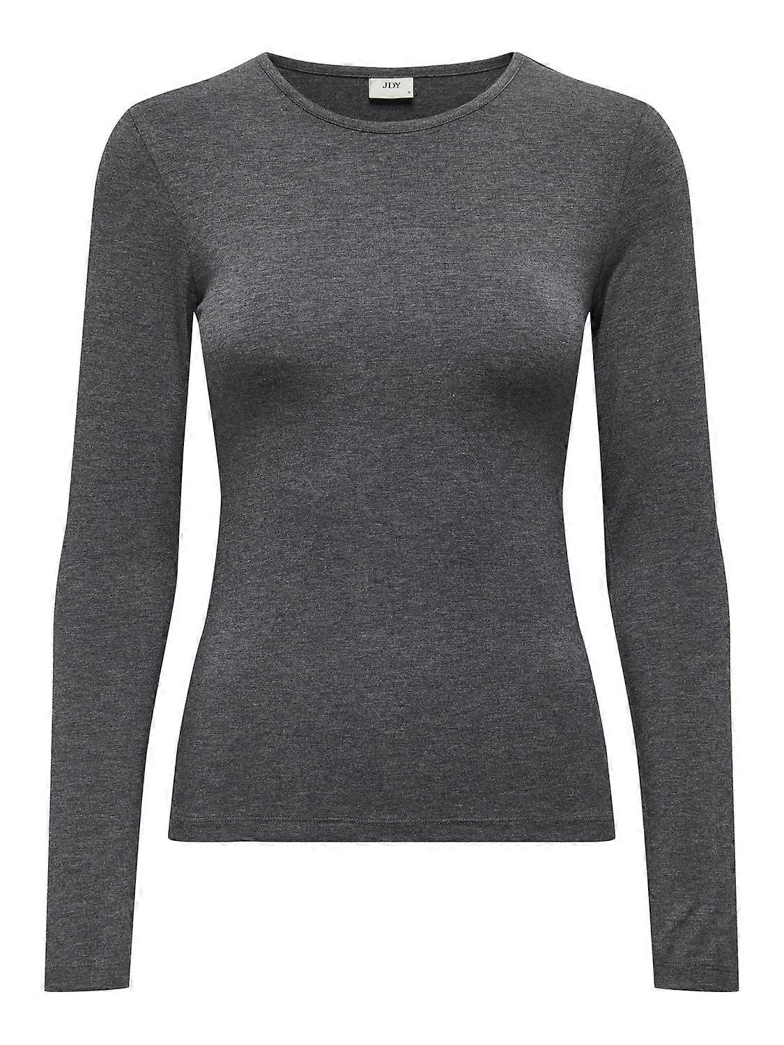 JDY Women's Long Sleeve Slim Fit Round Neck Elegant Basic Top
