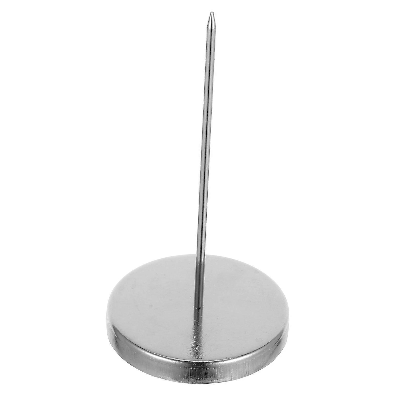 Silver Metal Memo Spike Holder for Restaurant Use with Base