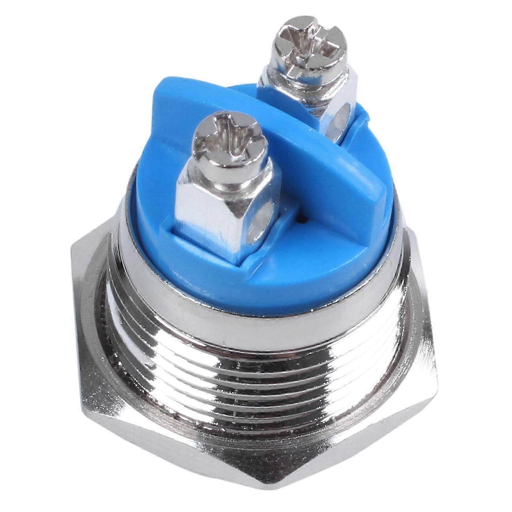 16mm High Round Metal Push Button Switch, Momentary Action