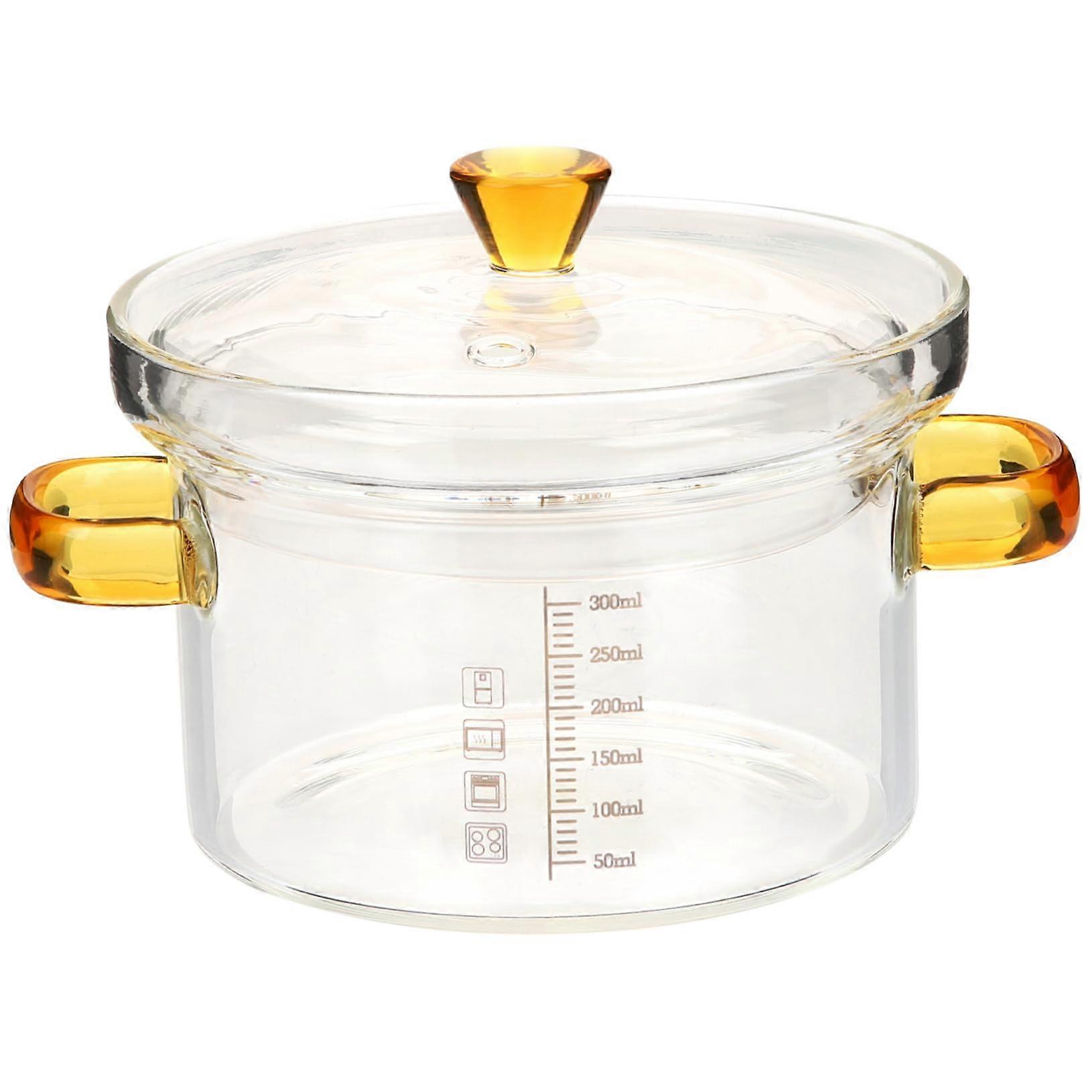 Glass Steamer Bowl 300ml Heat Resistant with MoistureLocking Lid for Cooking and Serving