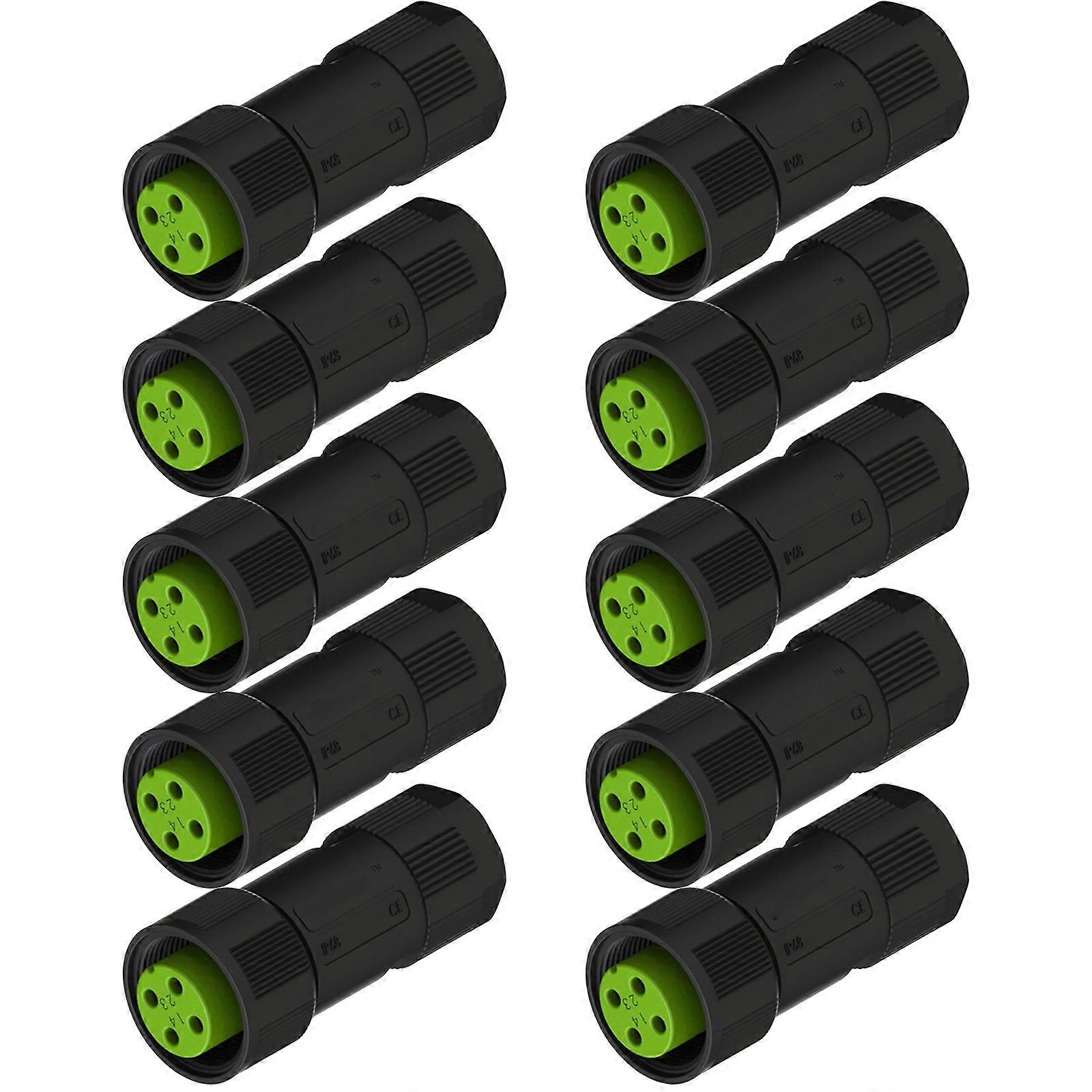 10pack Durability Materials Waterproofed Terminals Block 4 Pin Male for Stable Connection Harsh Conditions Multicolor