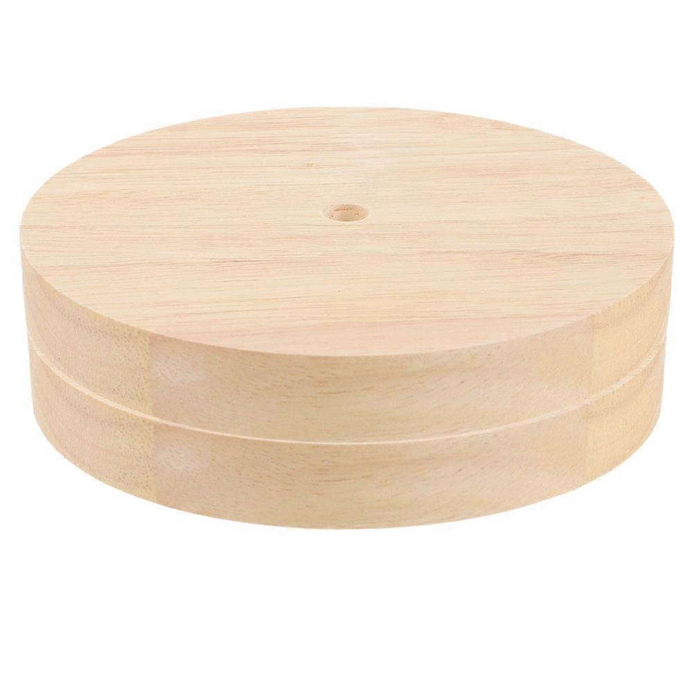 Solid Wood Lamp Base for DIY Table Light 2Pcs Round Wooden Display Bases