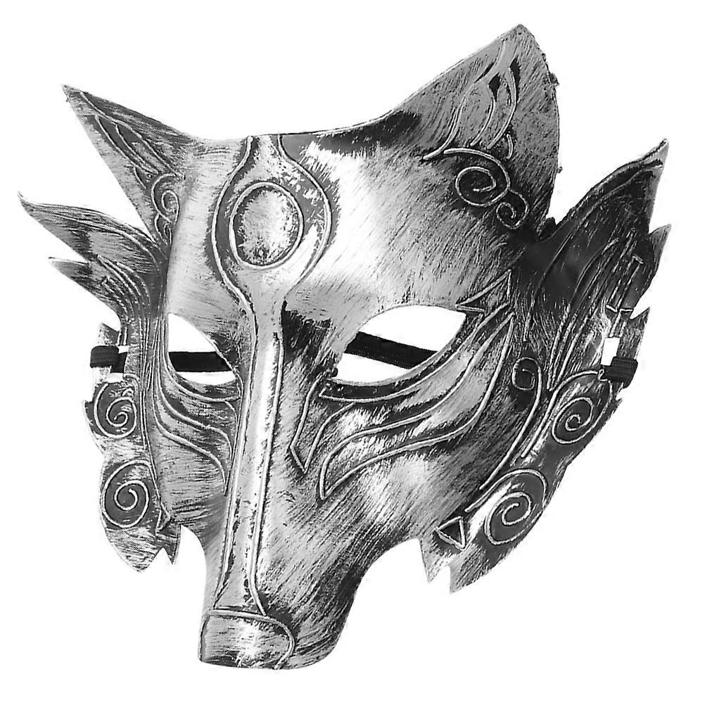 Halloween Mask Wolf for Party Use Silver PVC Material