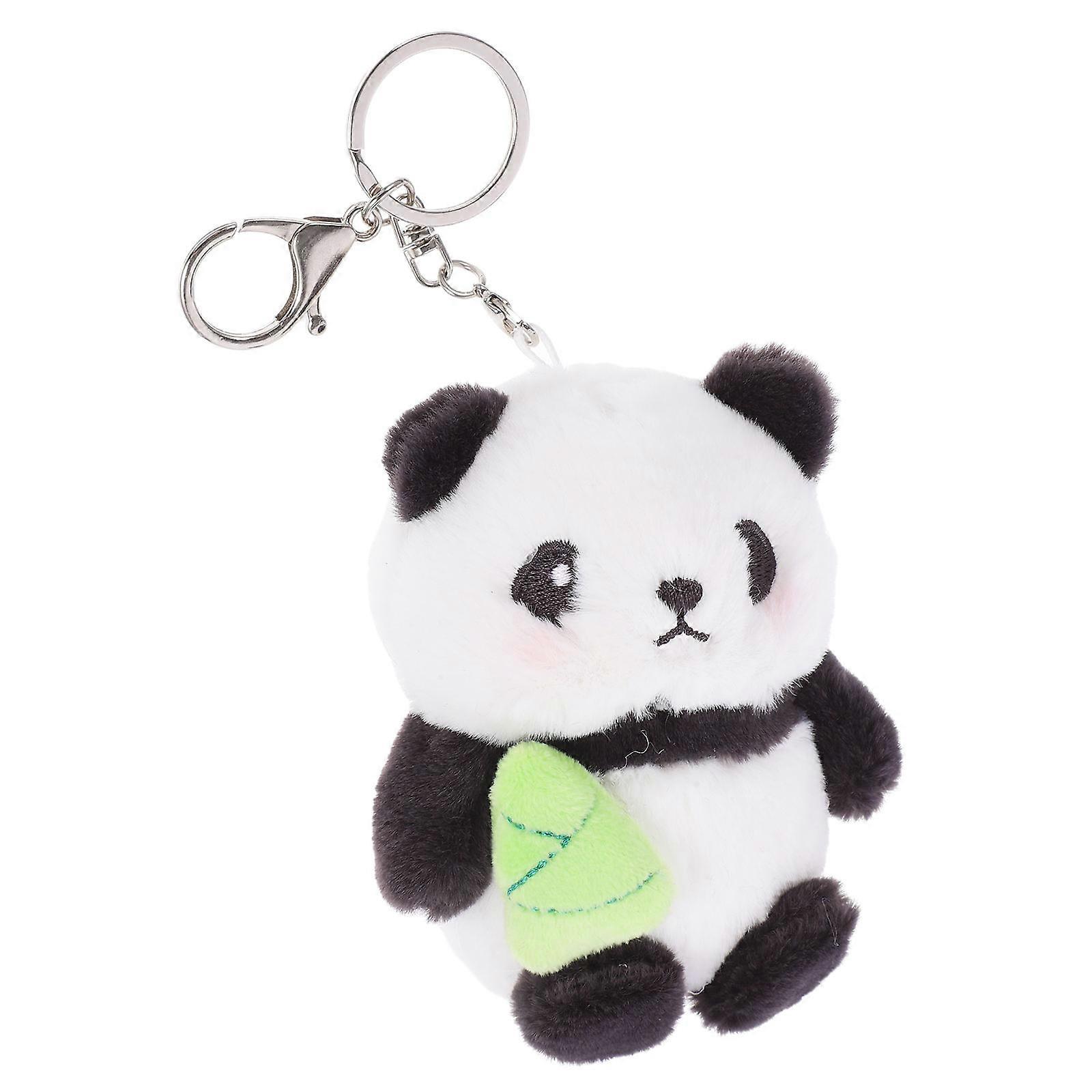 Stuffed Doll Keychain for Decor with 2Pcs Plush Panda Hanging Ornament