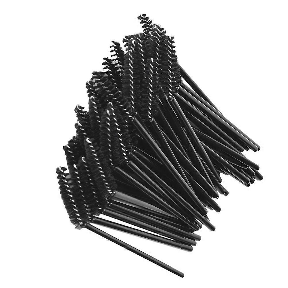 Black Disposable Eyelash Brush Plastic Makeup Brushes for Home 50Pcs