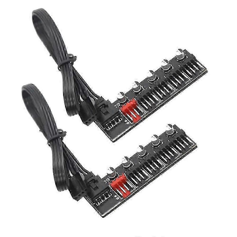 2pcs 5 Port Pc Fan Hub Splitter Adapter Compatible With 4pin Pwm Pc Fan HubGOOD