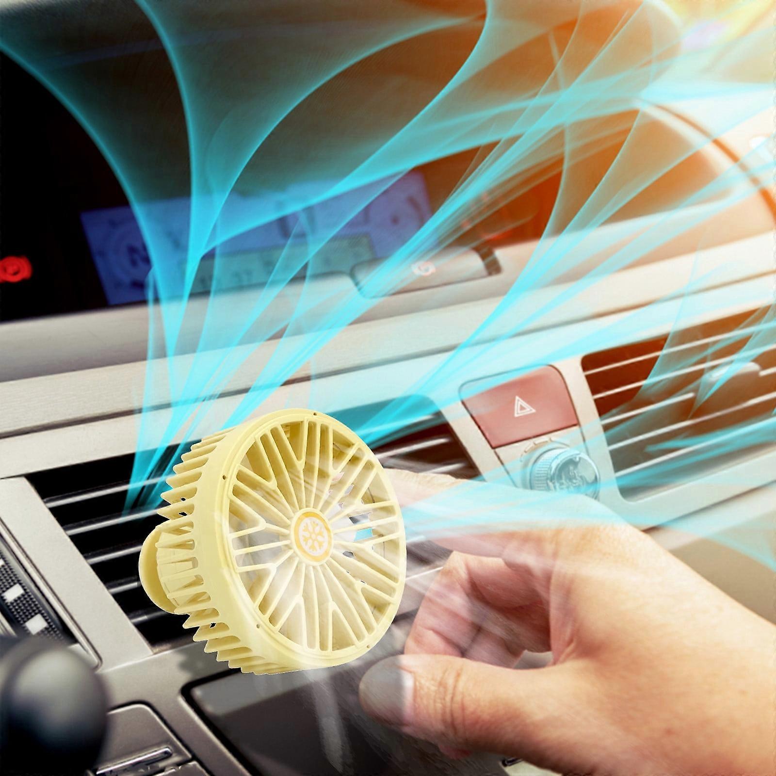 Ozmmyan 360° Car Fan with RGB Light, USB, 3-Speed, Compatible with Car/Home/Office