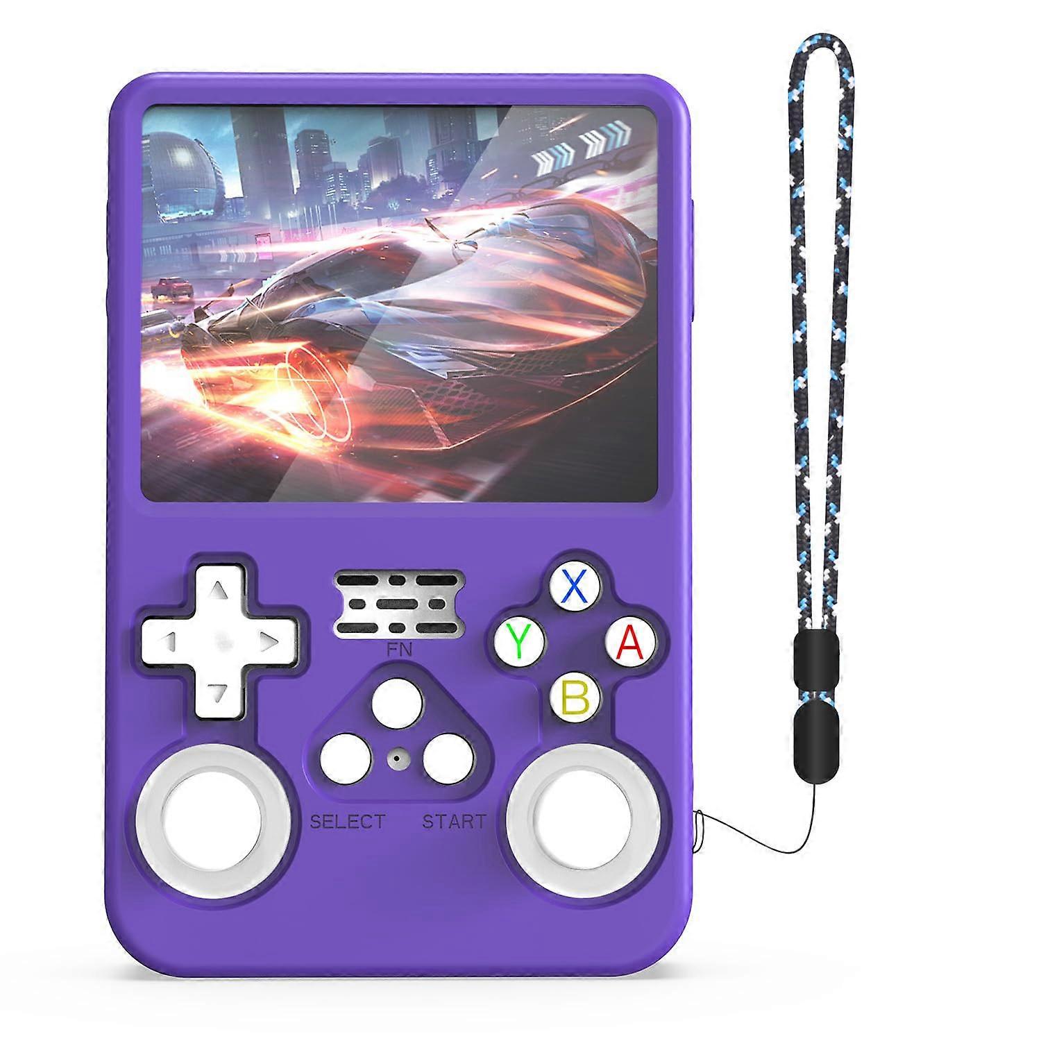 Silicone Protective Case For R36S Game Console, Soft Skin Sleeve With Lanyard, DustProof Shockproof AllRound Purple